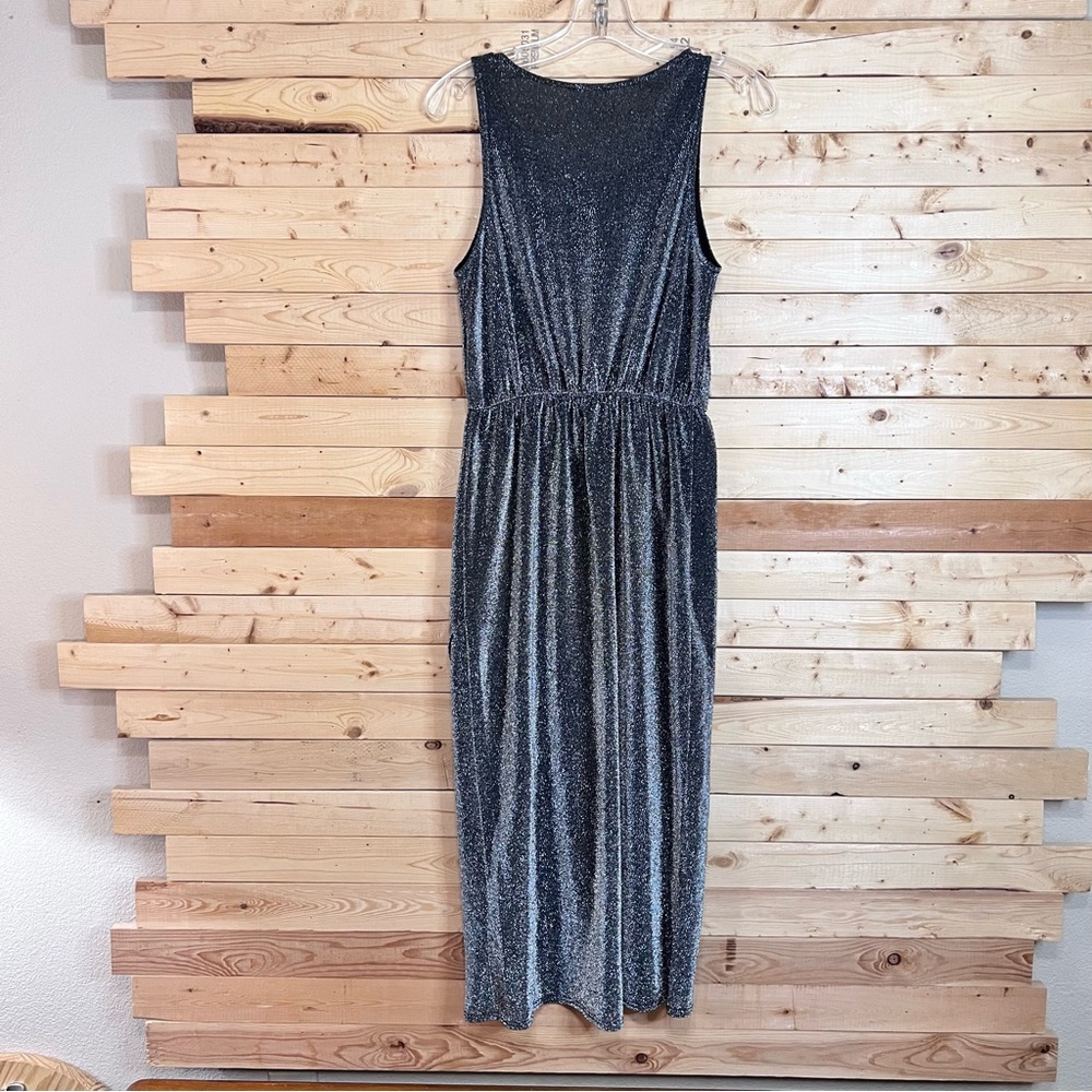 EVERLY Metallic Black CrewNeck Sleeveless Maxi Dress NWOT size M - Picture 5 of 11